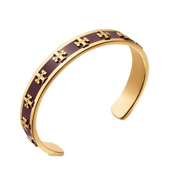 Tory Burch ENAMEL RAISED Logo Cuff Bracelet - Picture 1 of 12